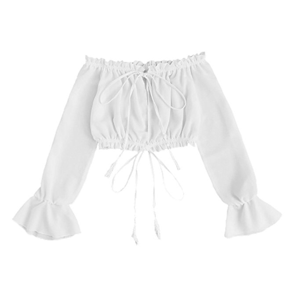 Women's Off Shoulder Drawstring Crop Top Strapless